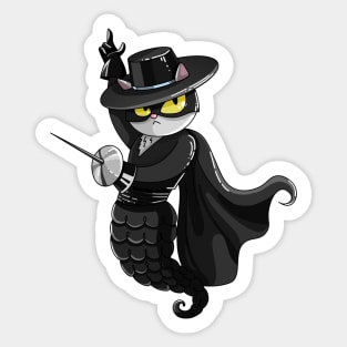 Mermaid-cat Zorro Sticker